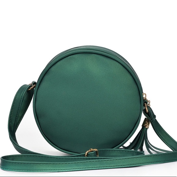 Bags Green Quilted Circle Crossbody Bag W Tassel Poshmark